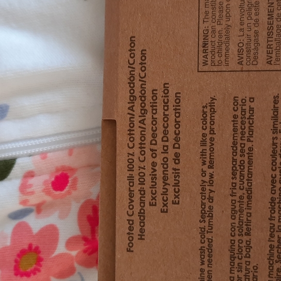 2 piece floral set. Footed onepice and headband - Picture 10 of 11